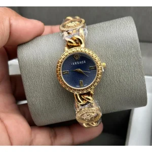 Premium Versace Medusa Watch Gold Blue For Women (SUP230)