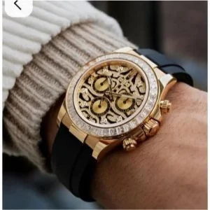 Stylish Rolex Tiger Eye Watch Leather Belt For Men (SUP78)