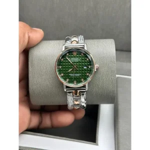 Premium Rolex Rose Gold Watch Two Tone Green For Women (SUP236)