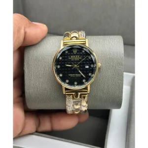 Premium Rolex Watch Diamond Gold Black For Women (SUP239)