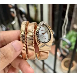 Premium Just Cavalli Watch Rose Gold White For Women (SUP247)
