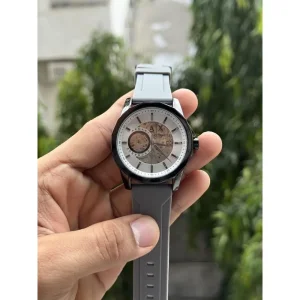 Stylish Emporio Armani Watch Grey White Dial Automatic For Men (SUP94)