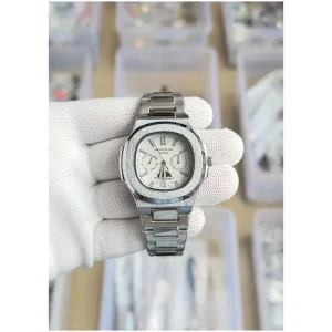 Stylish Patek Philippe Nautilus Watch Silver White For Men (SUP112)
