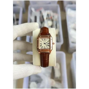 Premium Cartier Santos Watch Dumont Copper Brown White For Women (SUP154)