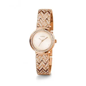 Premium Guess Treasure Watch Rose Gold White For Women (SUP293)