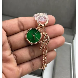 Premium Chanel Watch Rose Gold Green For Women (SUP219)