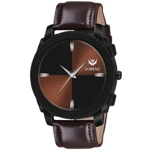 Lorenz Watch Brown Dial & Brown Leather Strap Analogue For Men