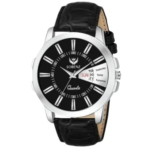 Lorenz Watch Black Dial Watch Day and Date For Men