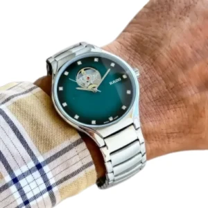 Luxury Rado Watch Silver & Green For Men (SUP1952)