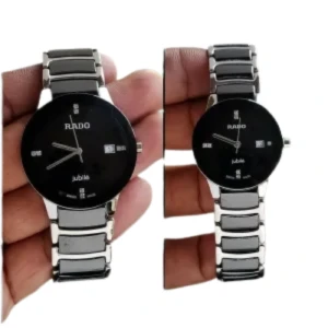 Luxury Rado Jubile Watch Black & Silver For Couple (SUP1949)